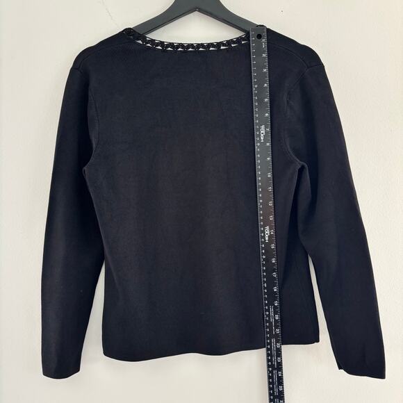 Vintage Y2K Talbots Petites Black Cardigan Sweater Women's Size Small - Picture 3 of 4